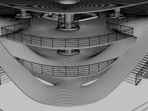 Futuristic Parametric Sci-Fi Exhibition Pavilion Architecture Model 3D