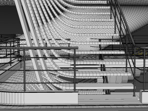 Futuristic Parametric Sci-Fi Exhibition Pavilion Architecture Model 3D