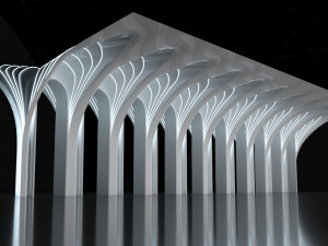 Futuristic Parametric Organic Arched Shade Structure 3D मॉडल