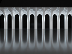 Futuristic Parametric Organic Arched Shade Structure Modelo 3D