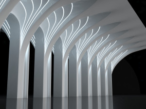 Futuristic Parametric Organic Arched Shade Structure Modelo 3D