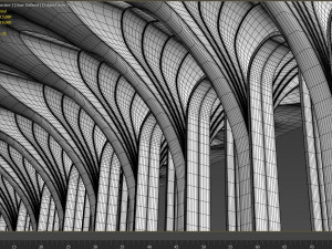 Futuristic Parametric Organic Arched Shade Structure Modelo 3D