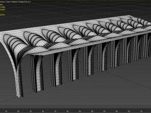 Futuristic Parametric Organic Arched Shade Structure Modelo 3D