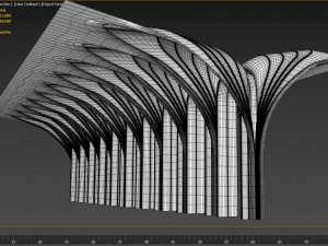 Futuristic Parametric Organic Arched Shade Structure Modelo 3D