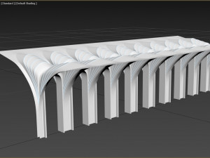 Futuristic Parametric Organic Arched Shade Structure Modelo 3D