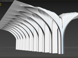 Futuristic Parametric Organic Arched Shade Structure Modelo 3D
