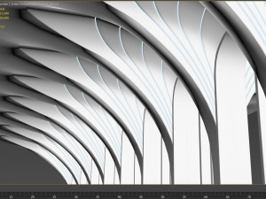 Futuristic Parametric Organic Arched Shade Structure Modelo 3D