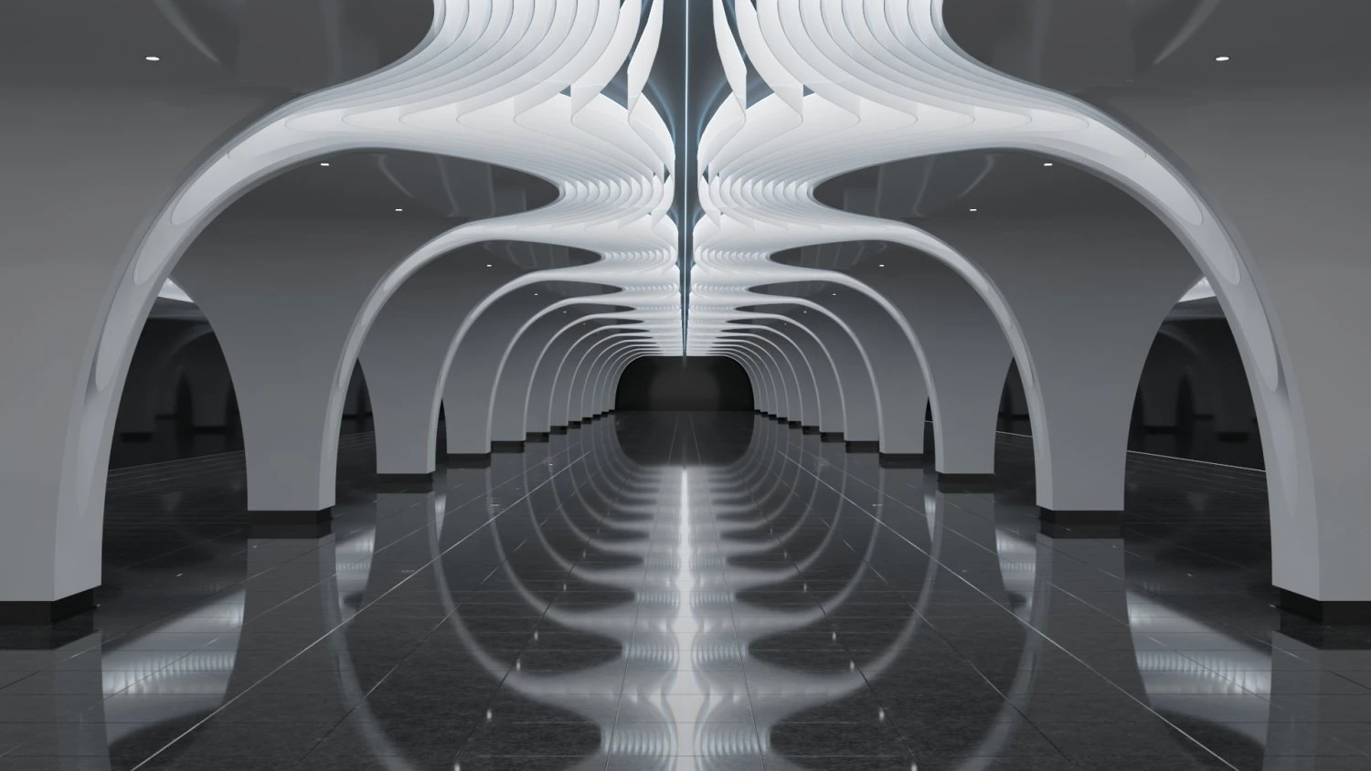Futuristic Parametric Shanghai Subway Yuyuan Metro Station 3D Model .c4d .max .obj .3ds .fbx .stl .blend 