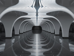 Futuristic Parametric Shanghai Subway Yuyuan Metro Station Modelo 3D