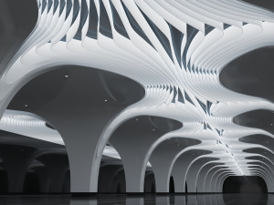 Futuristic Parametric Shanghai Subway Yuyuan Metro Station Modelo 3D