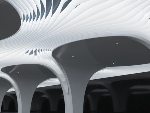 Futuristic Parametric Shanghai Subway Yuyuan Metro Station Modelo 3D