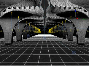 Futuristic Parametric Shanghai Subway Yuyuan Metro Station 3D Model