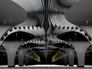 Futuristic Parametric Shanghai Subway Yuyuan Metro Station Modelo 3D