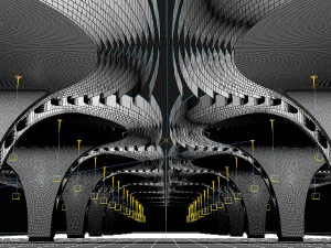 Futuristic Parametric Shanghai Subway Yuyuan Metro Station 3D Model