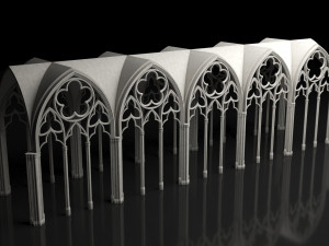 Gothic Vaulted Ceiling Kitbash - Modular Unit Architecture 3D Model