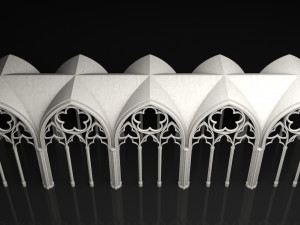 Gothic Vaulted Ceiling Kitbash - Modular Unit Architecture 3D Model