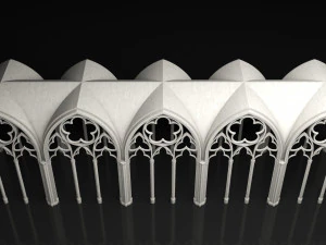 Gothic Vaulted Ceiling Kitbash - Modular Unit Architecture 3D Model
