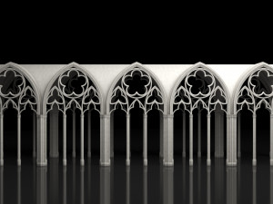 Gothic Vaulted Ceiling Kitbash - Modular Unit Architecture 3D Model