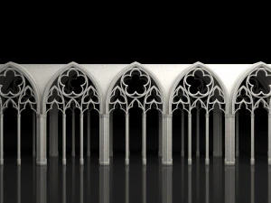 Gothic Vaulted Ceiling Kitbash - Modular Unit Architecture 3D Model