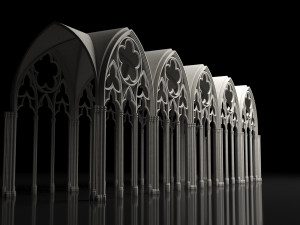 Gothic Vaulted Ceiling Kitbash - Modular Unit Architecture 3D Model