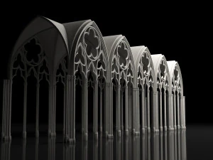 Gothic Vaulted Ceiling Kitbash - Modular Unit Architecture 3D Model