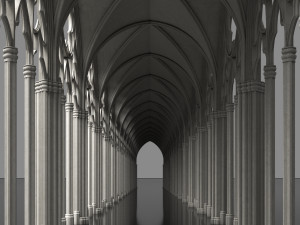 Gothic Vaulted Ceiling Kitbash - Modular Unit Architecture 3D Model