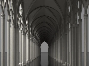 Gothic Vaulted Ceiling Kitbash - Modular Unit Architecture 3D Model