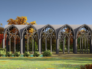 Gothic Vaulted Ceiling Kitbash - Modular Unit Architecture 3D Model