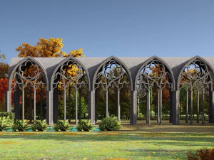 Gothic Vaulted Ceiling Kitbash - Modular Unit Architecture 3D Model