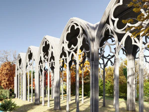Gothic Vaulted Ceiling Kitbash - Modular Unit Architecture 3D Model