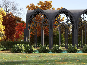 Gothic Vaulted Ceiling Kitbash - Modular Unit Architecture 3D Model