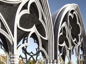 Gothic Vaulted Ceiling Kitbash - Modular Unit Architecture 3D Model