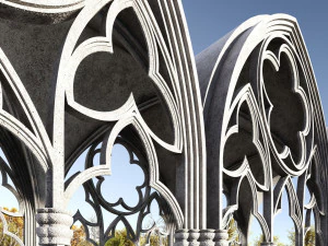 Gothic Vaulted Ceiling Kitbash - Modular Unit Architecture 3D Model