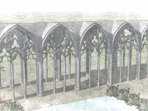 Gothic Vaulted Ceiling Kitbash - Modular Unit Architecture 3D Model