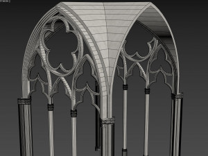 Gothic Vaulted Ceiling Kitbash - Modular Unit Architecture 3D Model