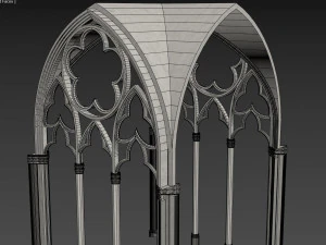 Gothic Vaulted Ceiling Kitbash - Modular Unit Architecture 3D Model
