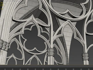 Gothic Vaulted Ceiling Kitbash - Modular Unit Architecture 3D Model