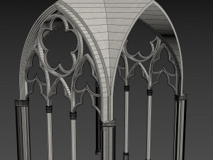 Gothic Vaulted Ceiling Kitbash - Modular Unit Architecture 3D Model