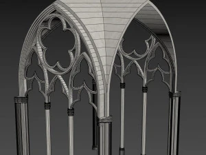 Gothic Vaulted Ceiling Kitbash - Modular Unit Architecture 3D Model