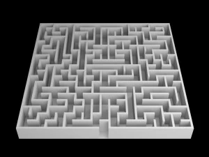 5 Low Poly Square Mazes 3D Model