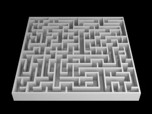 5 Low Poly Square Mazes 3D Model