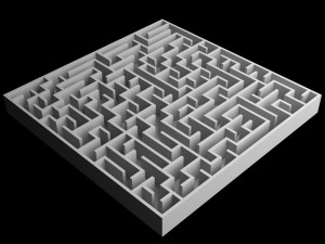 5 Low Poly Square Mazes 3D Модель