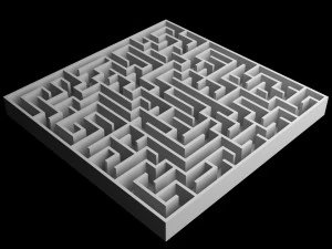 5 Low Poly Square Mazes 3D Model