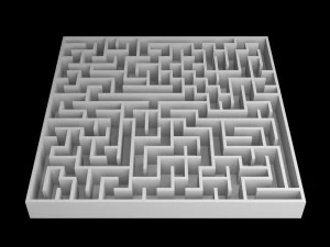 5 Low Poly Square Mazes 3D Model