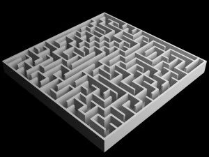 5 Low Poly Square Mazes 3D Model