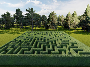 5 Low Poly Square Mazes 3D Модель