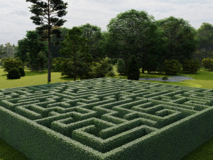 5 Low Poly Square Mazes 3D Модель