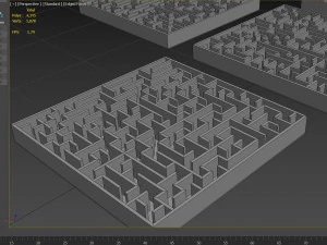 5 Low Poly Square Mazes 3D Model