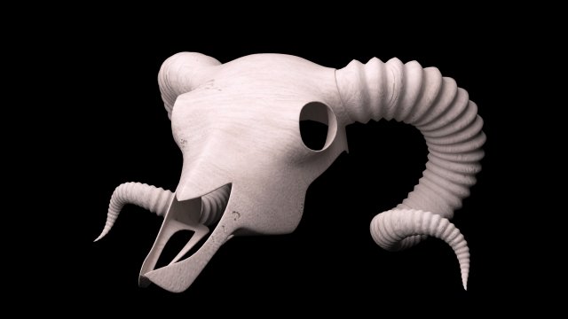 Ram Skull 3D Model .c4d .max .obj .3ds .fbx .stl .blend 