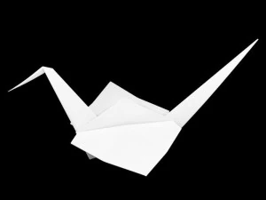 Folded Paper Swan - Crane Origami Art 3D Model